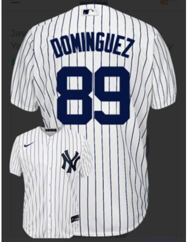 2023 Men New York Yankees #89 Dominguez White Customized MLB Jerseys->customized mlb jersey->Custom Jersey